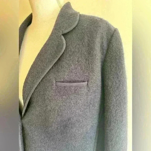 Geiger Tyrol Made in Austria Pure Wool Navy Collared Button Down Sweater - Picture 2 of 6